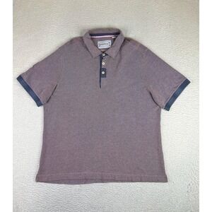 32 Bar Blues Polo Shirt Mens‎ XL Red Solid Cotton Knit Short Sleeve Casual Top